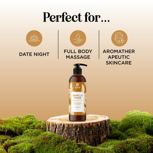 Maple Holistics pouring oil close-up demonstrating smooth glide benefit