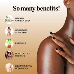 Maple Holistics oil texture swatch highlighting non-greasy, nourishing finish