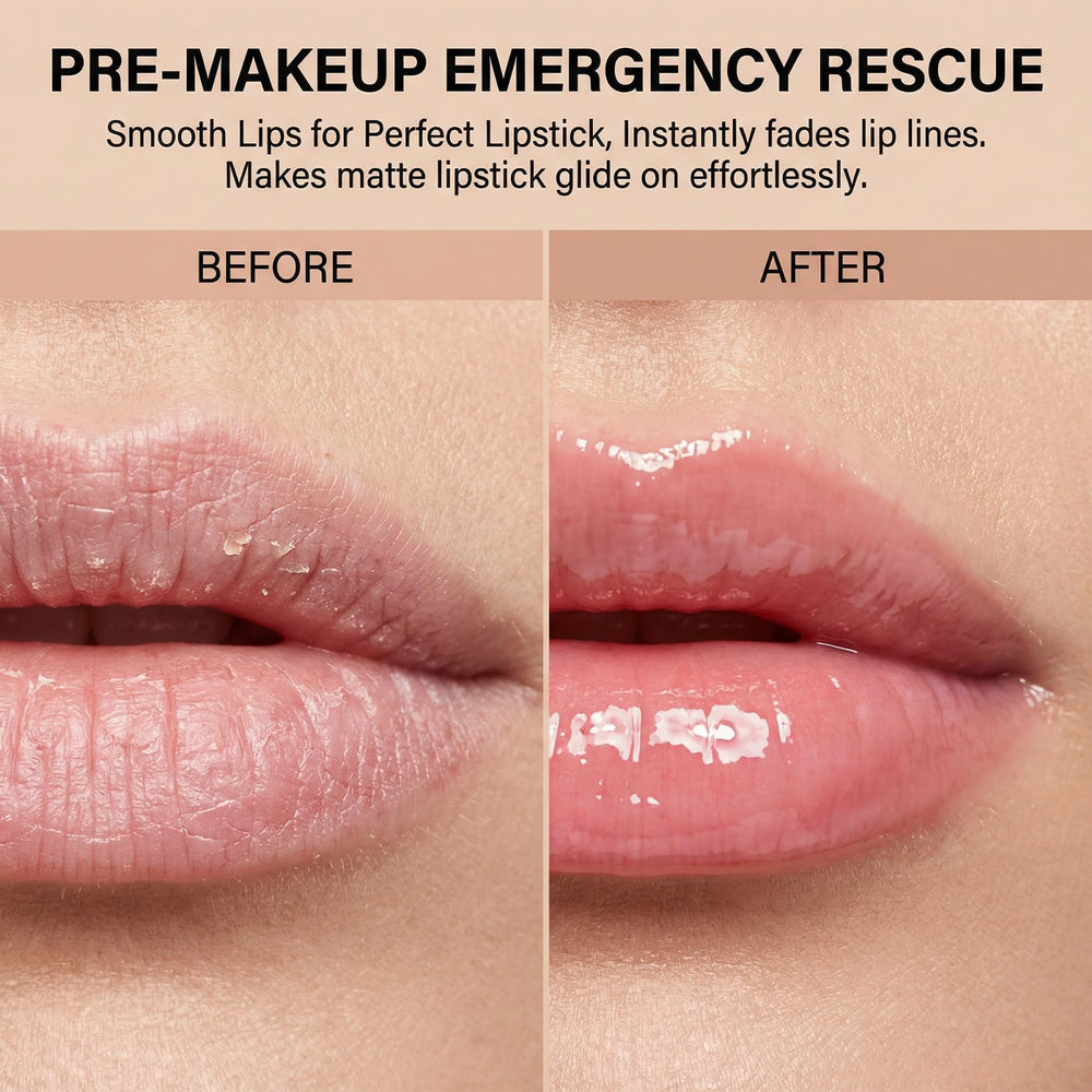 MAQIHAN before and after lip comparison showing smoother, plumper lips after treatments