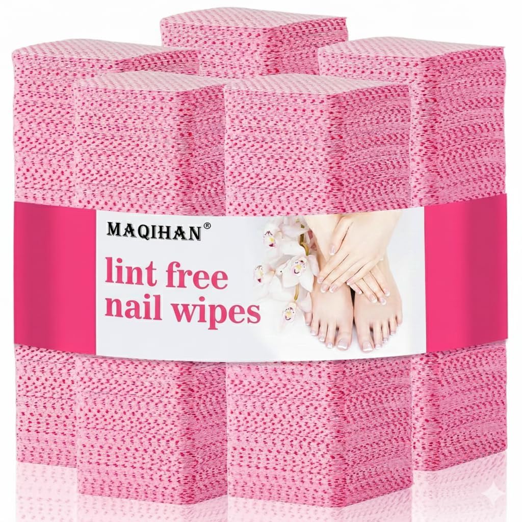 MAQIHAN front packaging showing 1200 lint free wipes and pink design for convenience