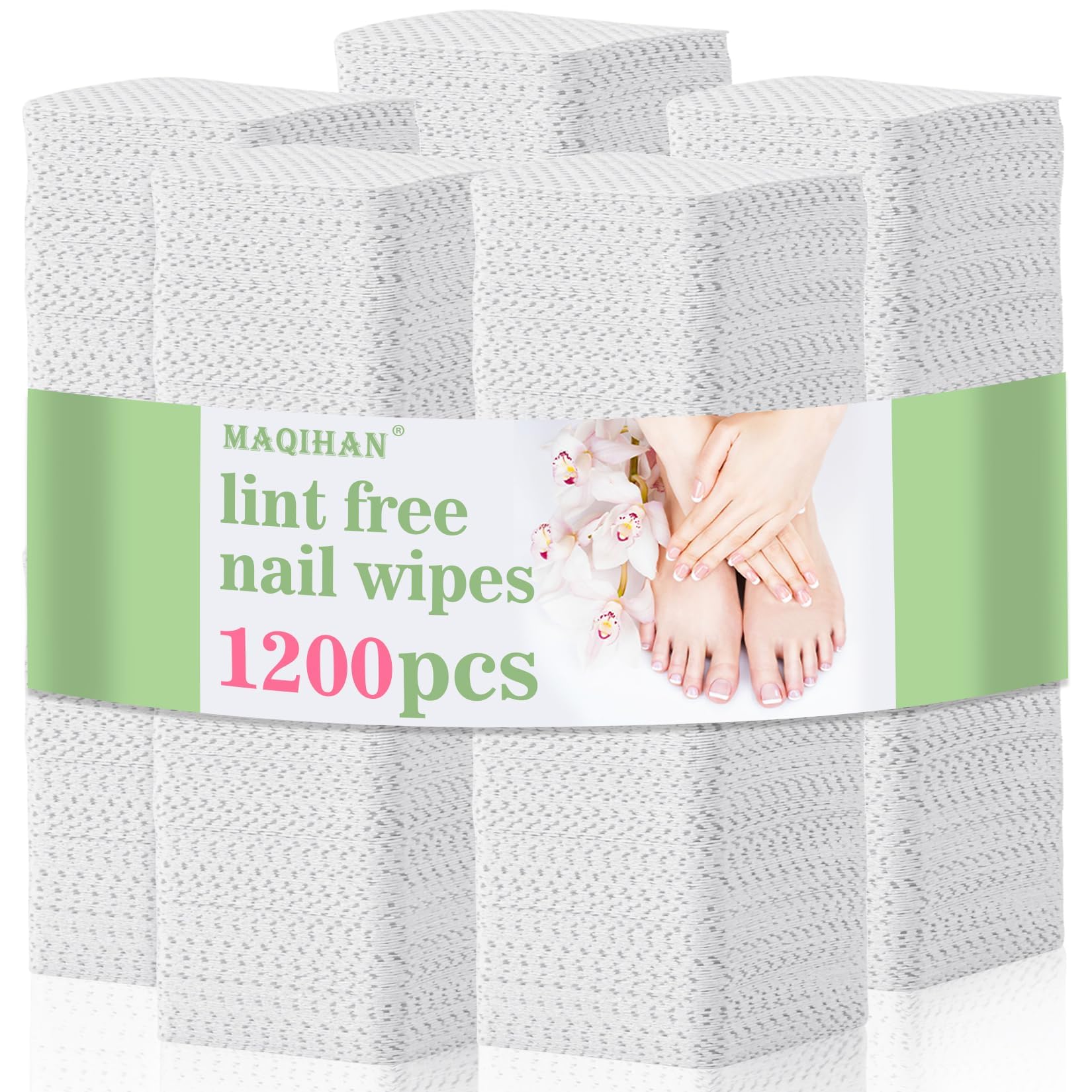 MAQIHAN front packaging showing 1200 lint free wipes and benefits