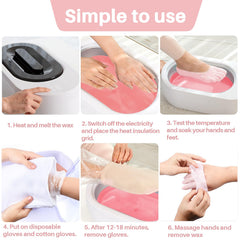 MAQIHAN hand dipping into paraffin bath demonstrating easy spa treatment