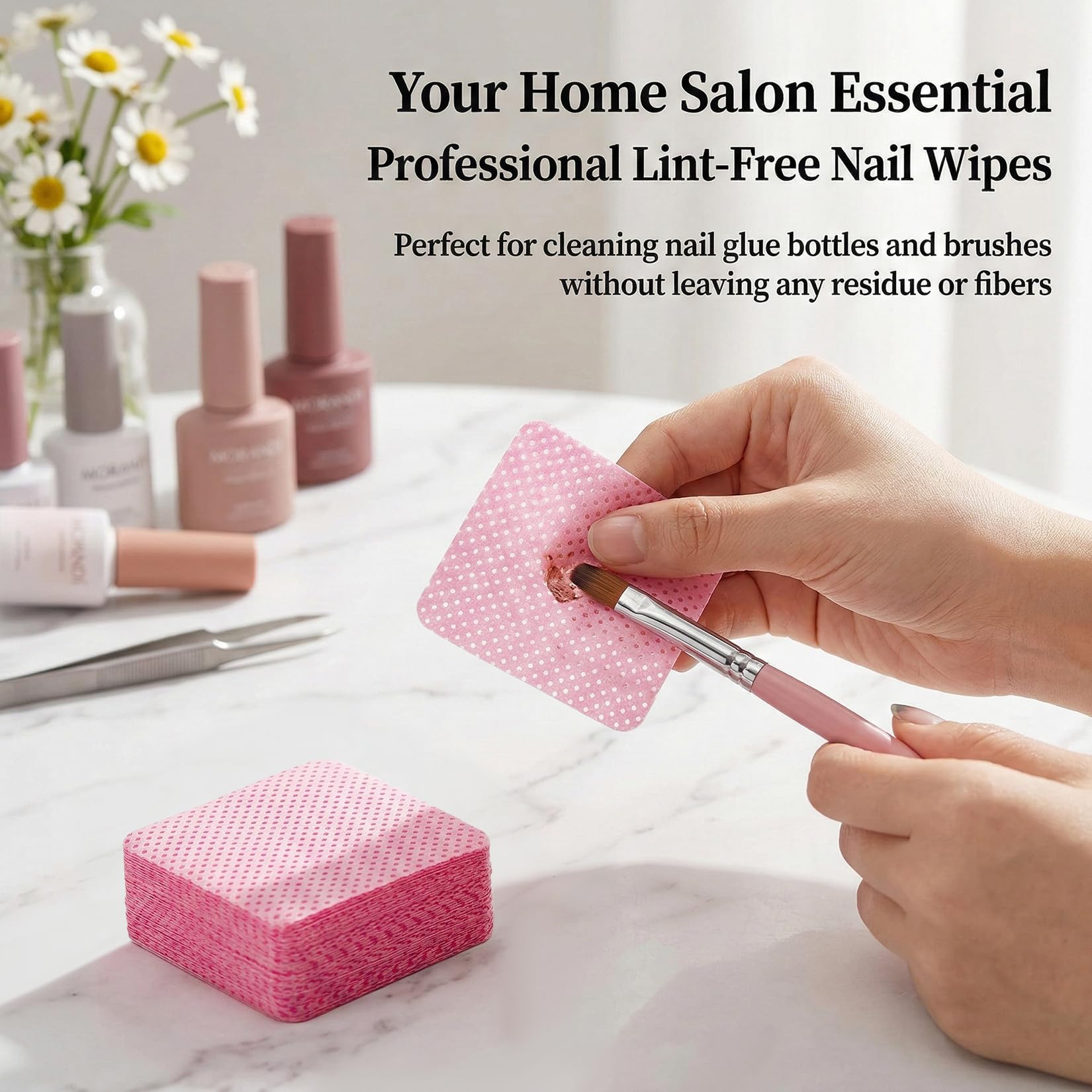 MAQIHAN wipes arranged on salon counter for professional supply benefit
