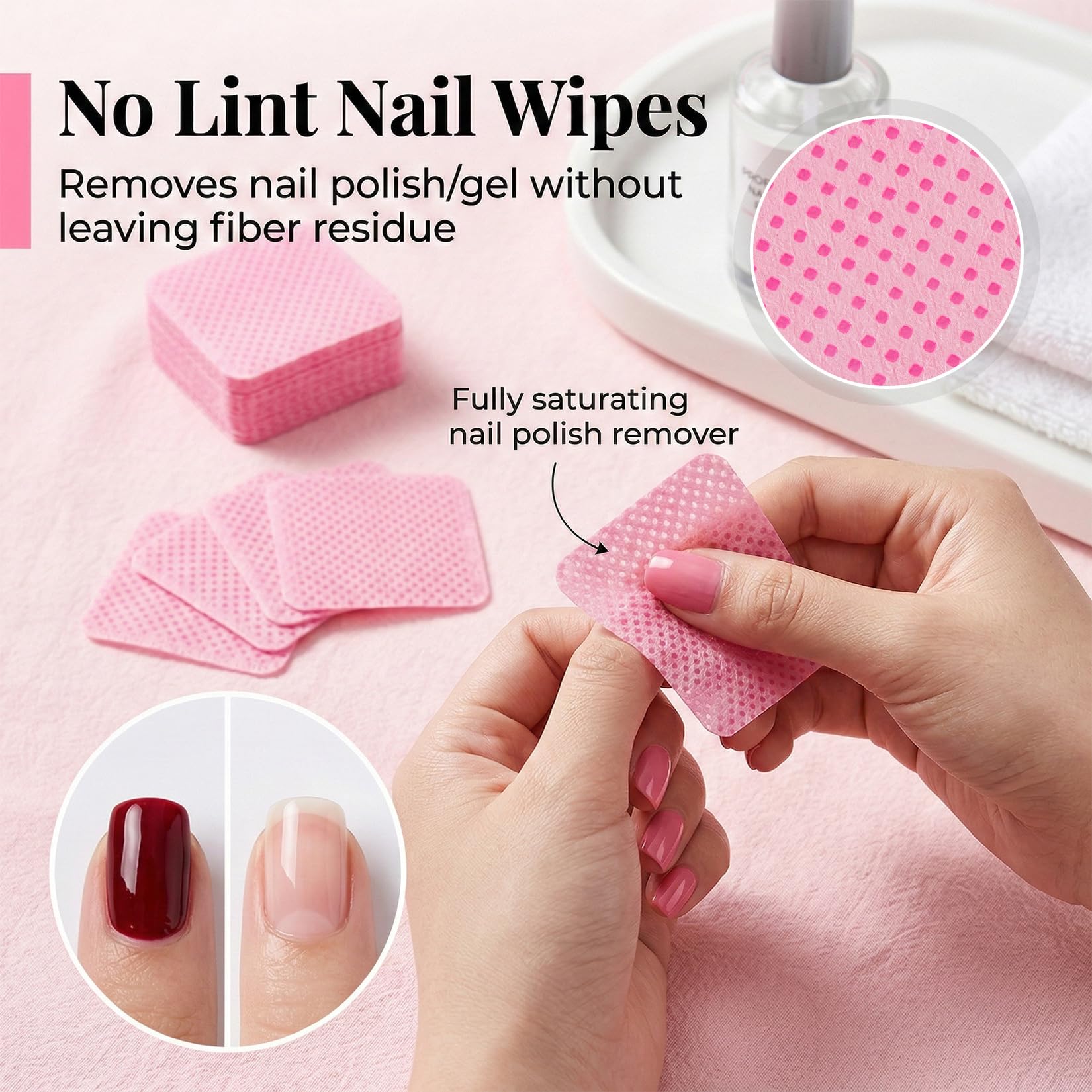 MAQIHAN wipe in use removing gel polish for cleaner nails benefit