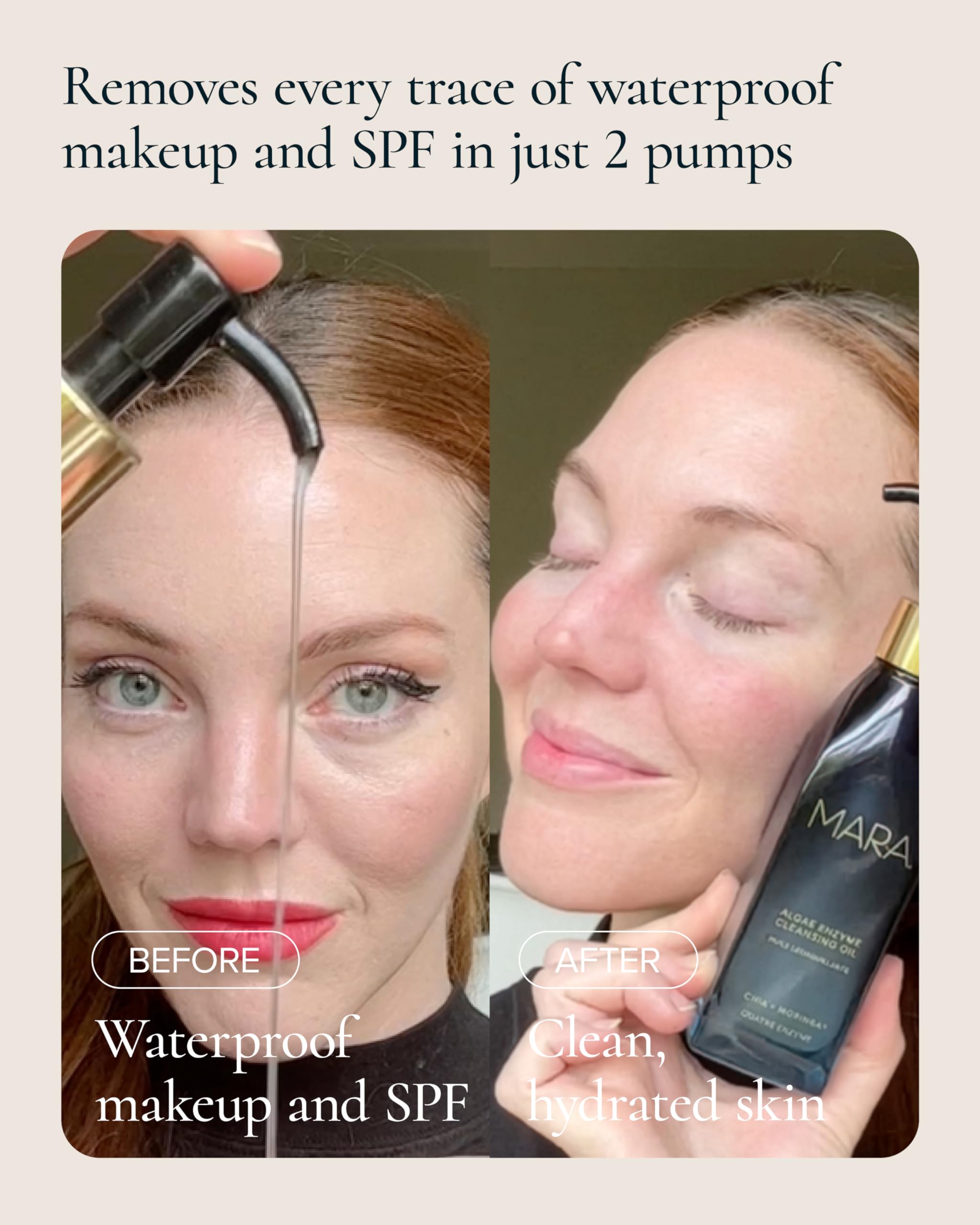MARA oil emulsifying with water into a milky rinse for easy removal and no residue