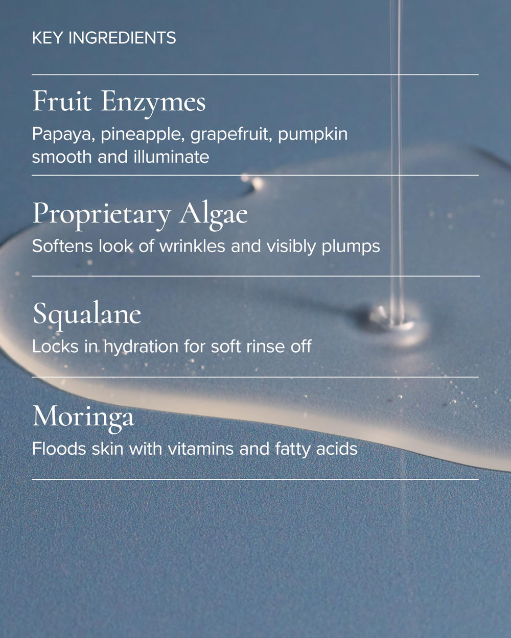MARA algae and papaya ingredients flatlay illustrating enzyme exfoliation and marine nutrients
