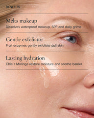 MARA texture close-up drop showing lightweight oil that melts makeup on contact