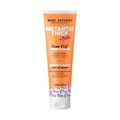 Marc Anthony front bottle showing instantly thick biotin conditioner for visible body