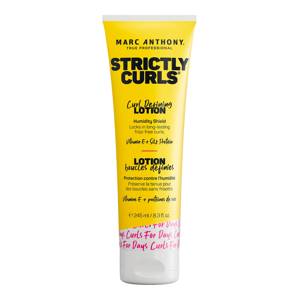 Marc Anthony front packaging showing Strictly Curls lotion and benefits