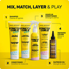 Marc Anthony woman air-drying curls with soft defined shine