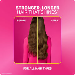 Marc Anthony formula droplet on hair strand showing hydration and smoothness