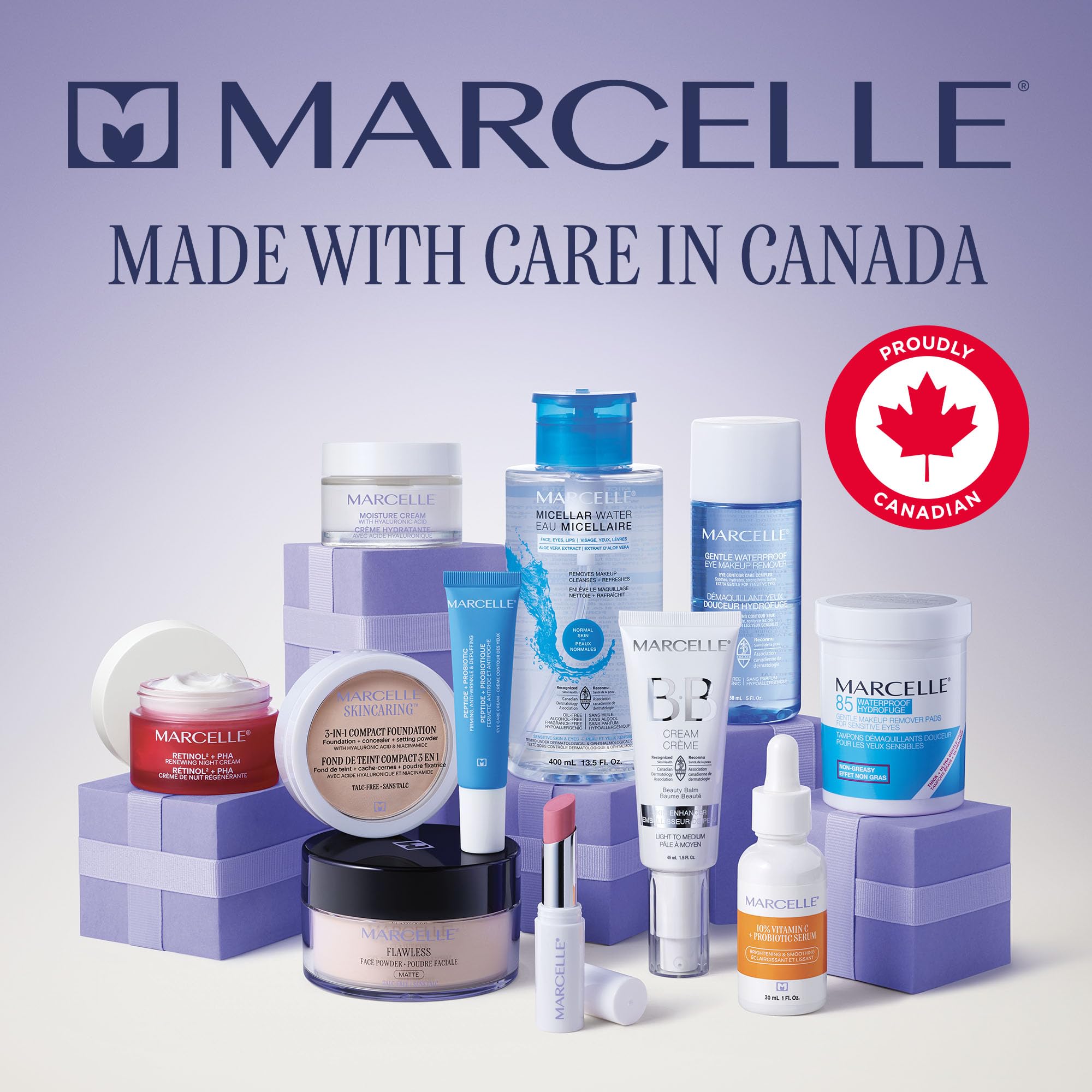 Marcelle in bathroom lifestyle setting showing travel-ready, daily-use convenience