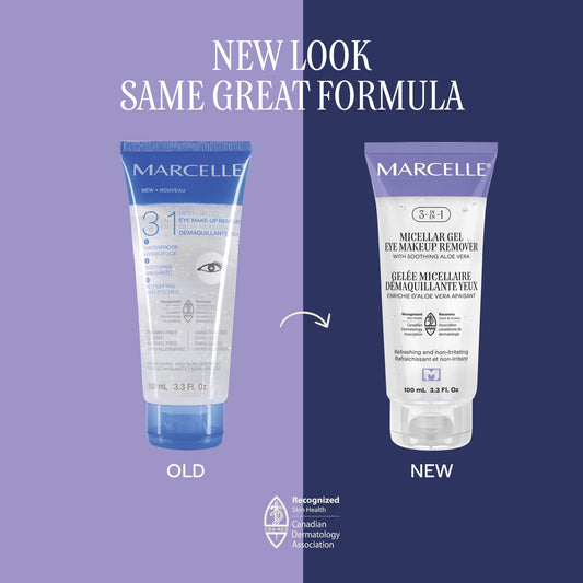 MARCELLE gel texture on fingertip highlighting lightweight soothing Aloe vera benefit