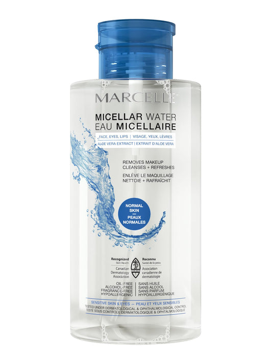 Marcelle front bottle showing label and size for quick identification and convenience
