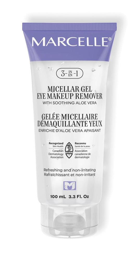 MARCELLE front packaging showing bottle and label, clear gentle formula benefit