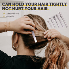 Mardatt clip holding hair while styling for dependable sectioning