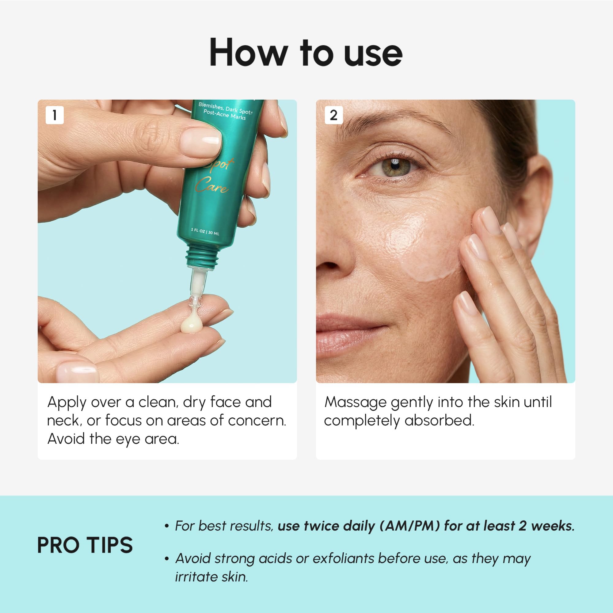 MAREE being applied to cheek as spot treatment for redness reduction