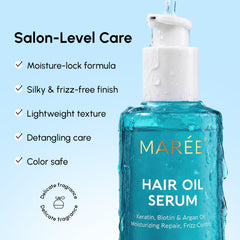 MAREE before and after strand comparison showing smoother, shinier hair after one application