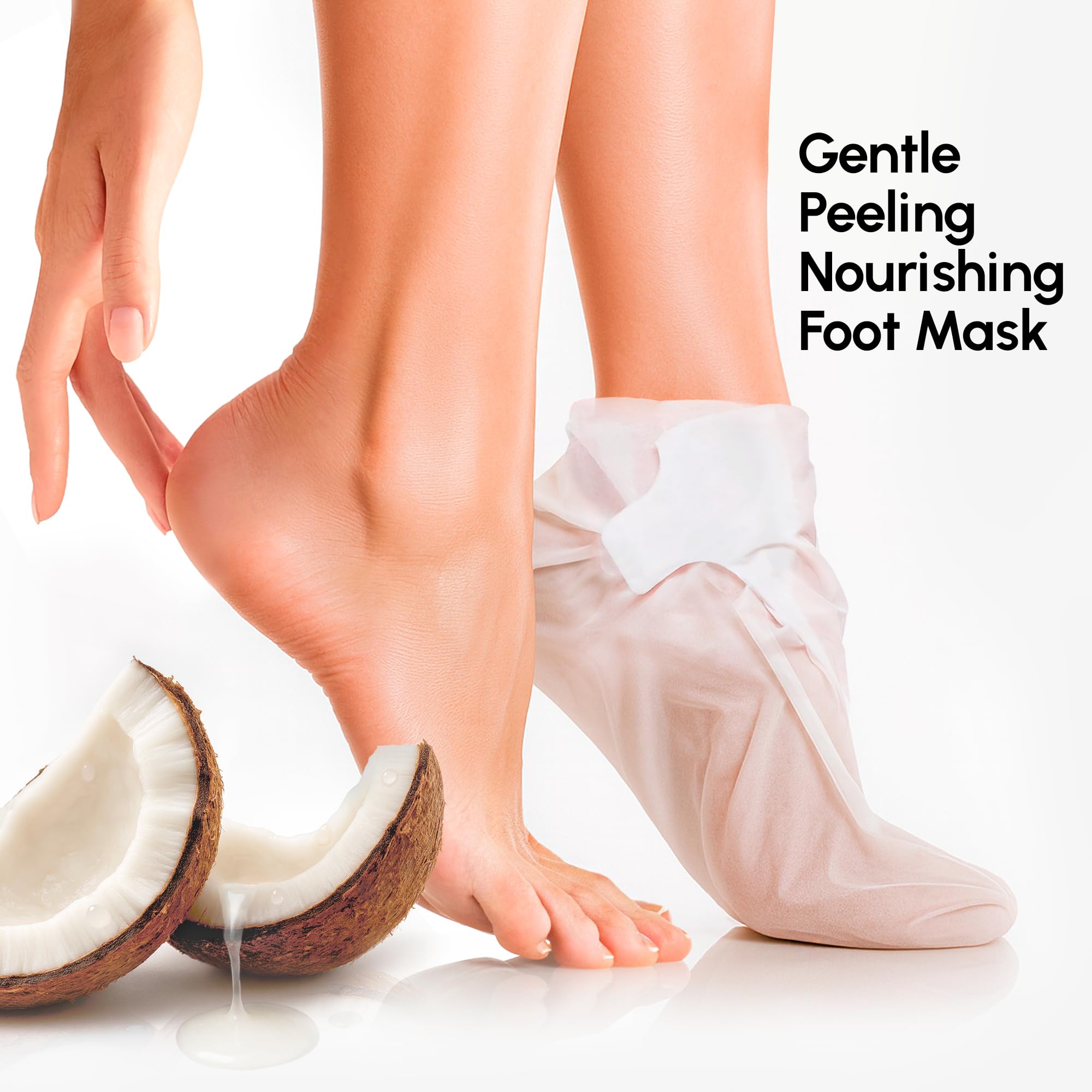 MAREE opened foot peel sock showing solution and single-use convenience