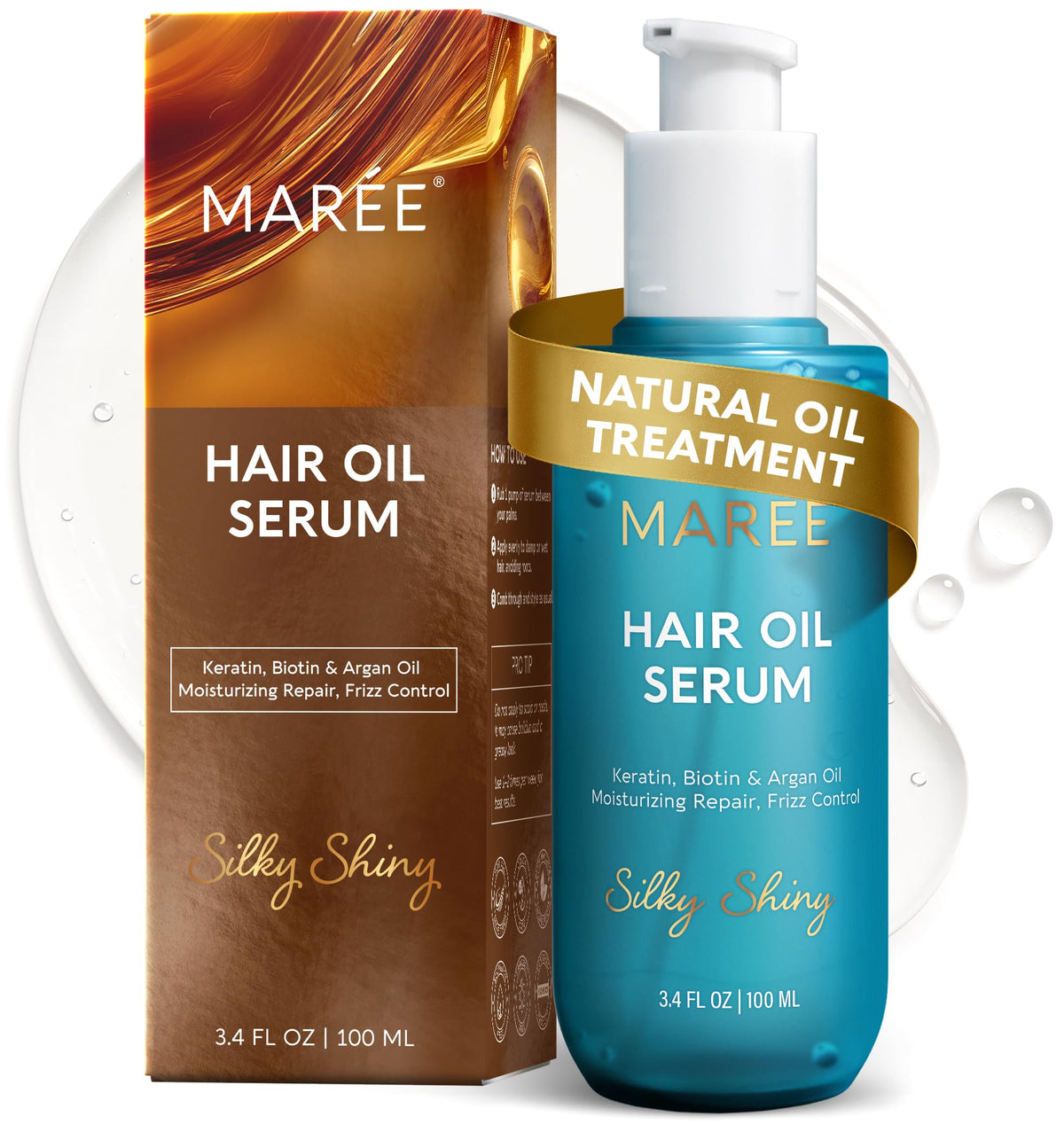 MAREE front packaging showing sleek bottle and product name for easy identification and storage