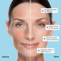MAREE ingredient bottles with niacinamide and collagen showing glow support