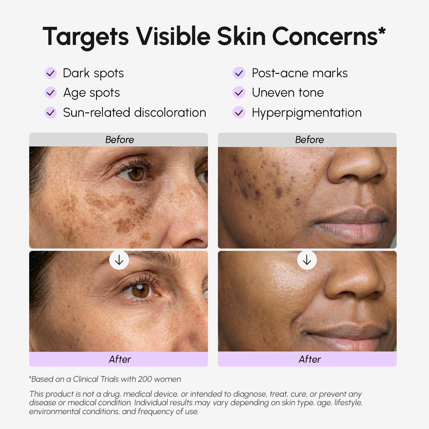MAREE label close-up showing active ingredients for brightening results