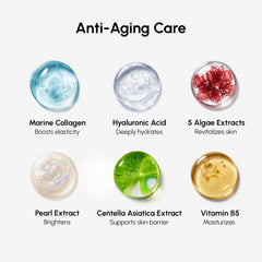 MAREE ingredients label showing collagen, centella asiatica, and algae extracts