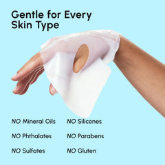 MAREE mask edge with visible serum droplet indicating hydration boost