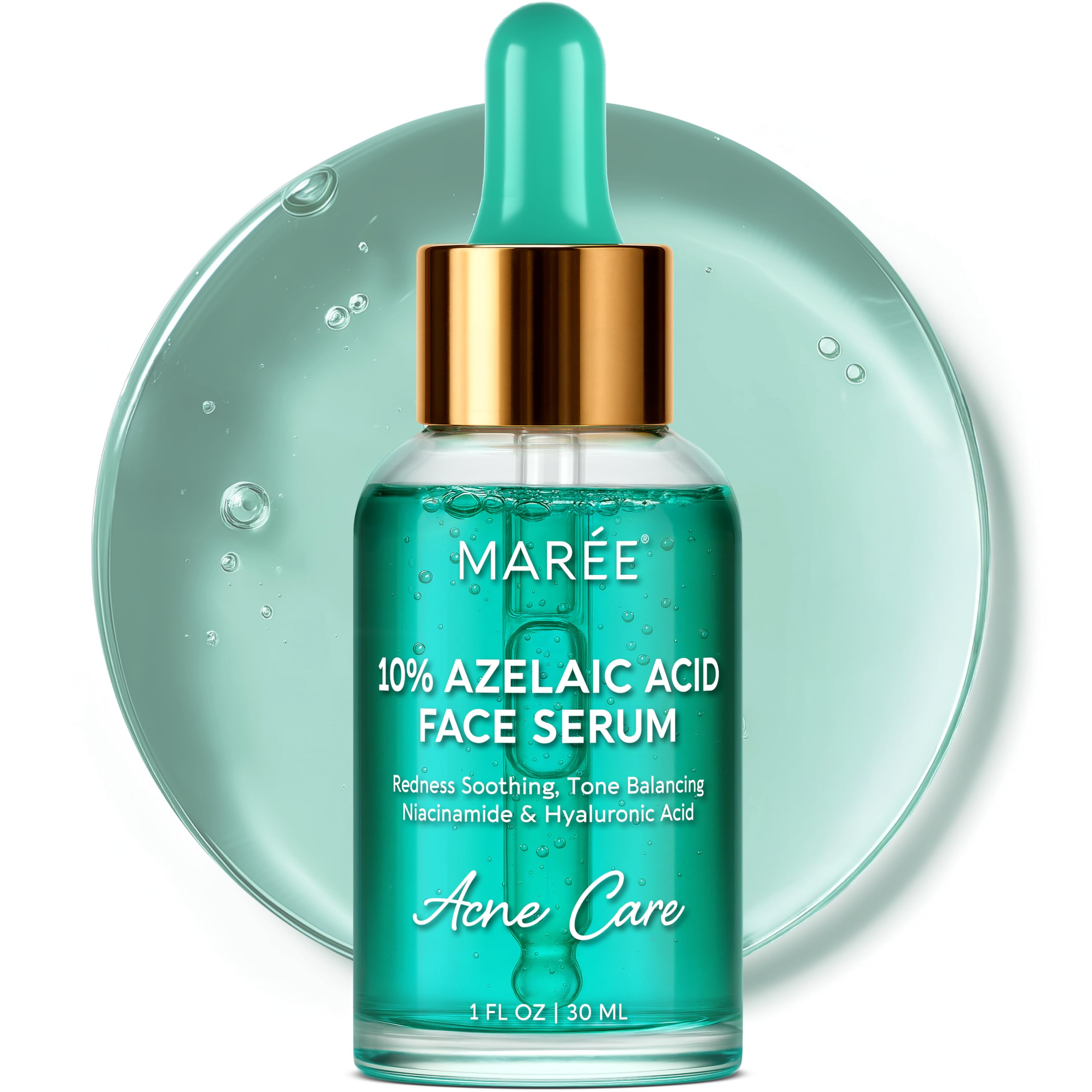 MAREE bottle front view showing clear soothing serum benefits