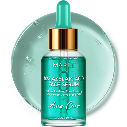 MAREE bottle front view showing clear soothing serum benefits