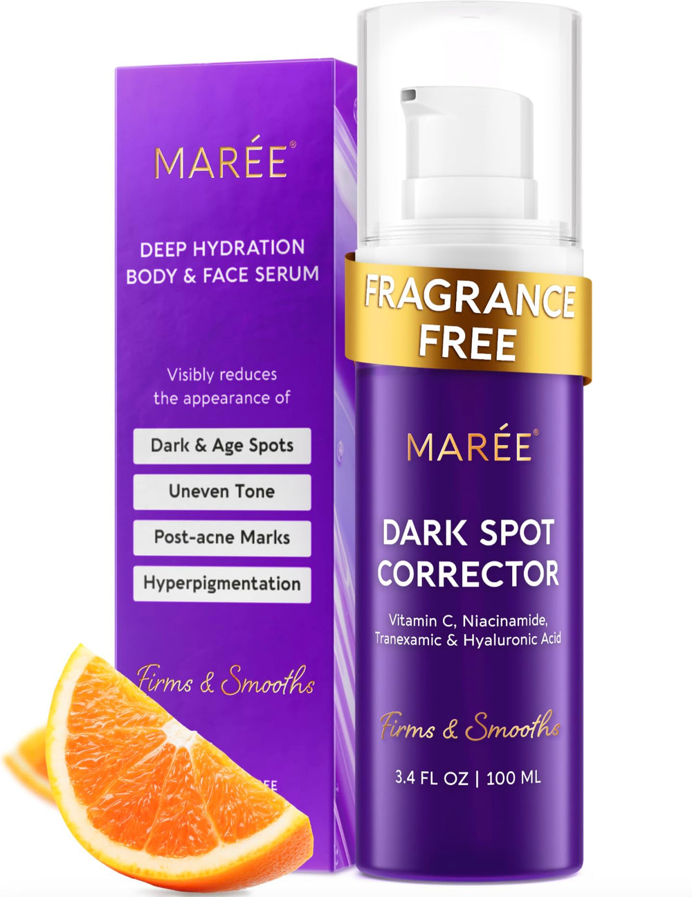 MAREE front packaging showing bottle and label with clear product benefits