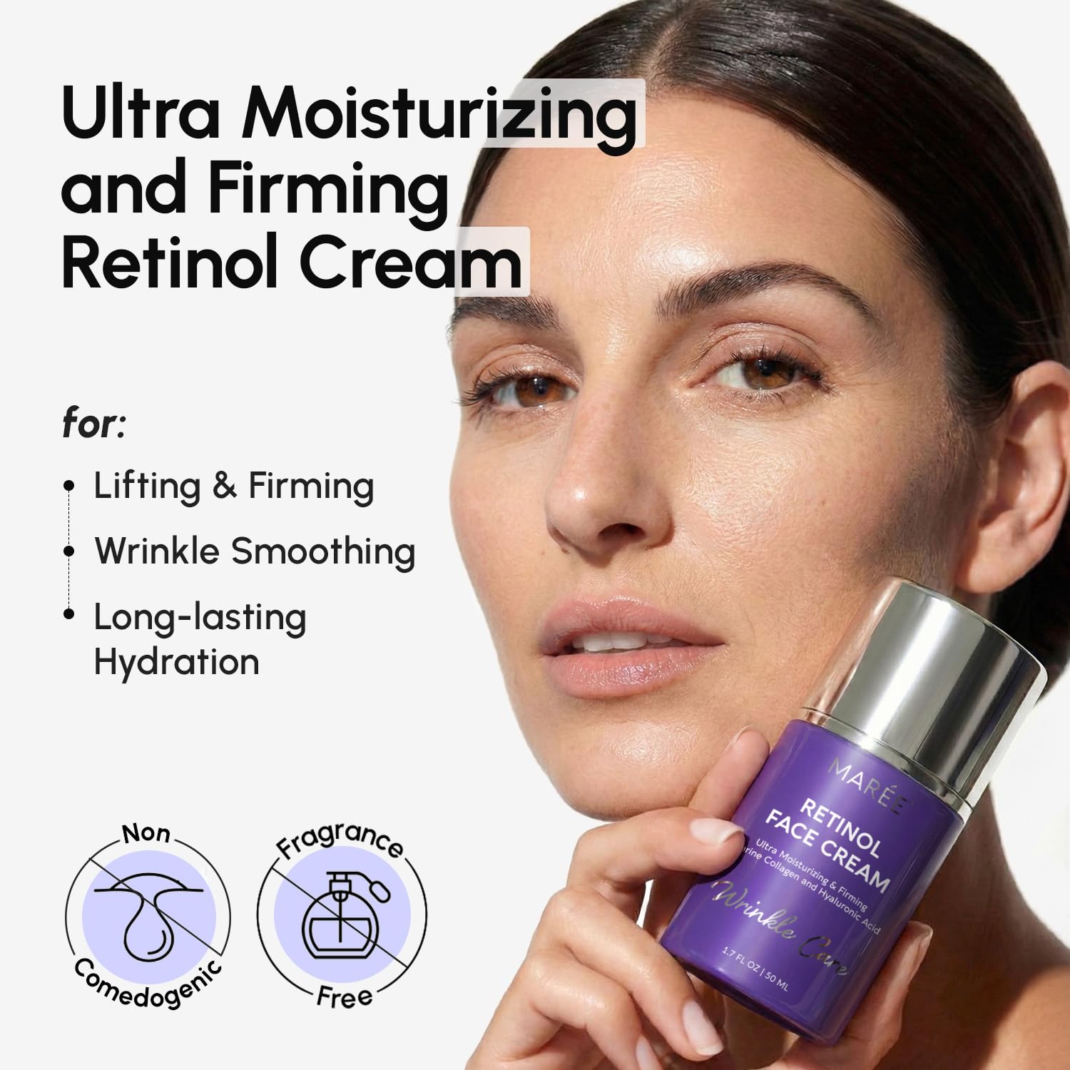 MAREE cream texture close-up highlighting smooth, hydrating consistency