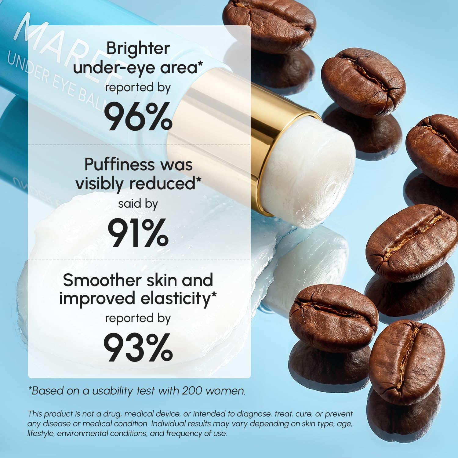 MAREE application under eye demonstrates targeted use to reduce puffiness quickly