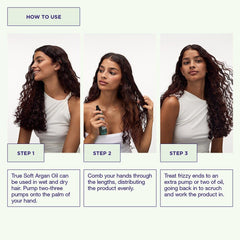 Close-up drop of Maria Nila oil texture showing lightweight absorption for shiny hair