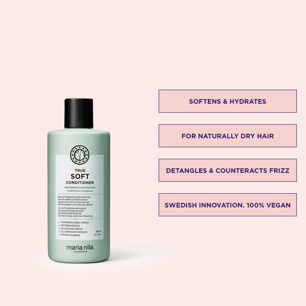 Maria Nila back label showing ingredients and sustainability details benefit