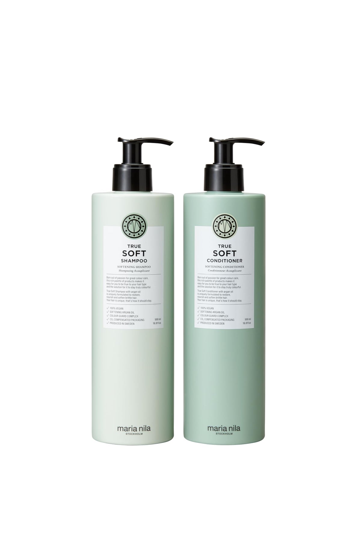 Maria Nila bottle front packaging showing product and benefit of hydration