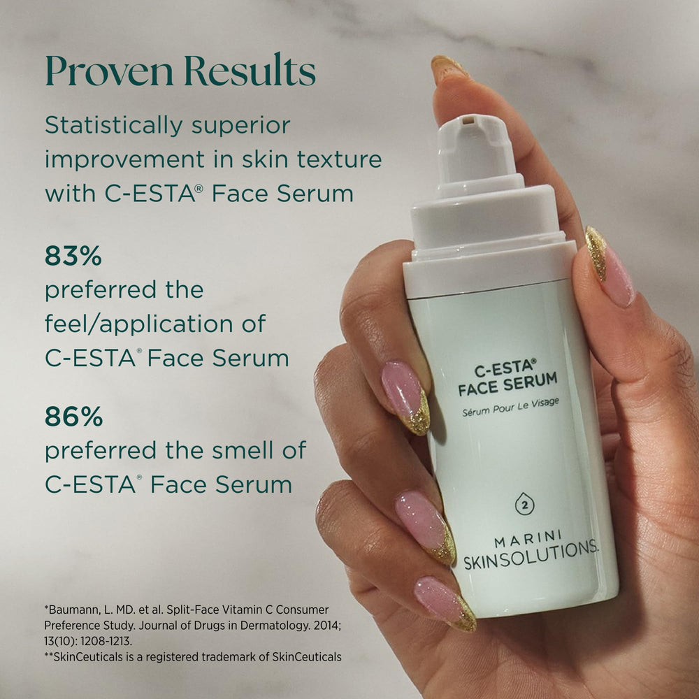 Marini SkinSolutions applied on hand demonstrating absorbent texture and smoothing benefit