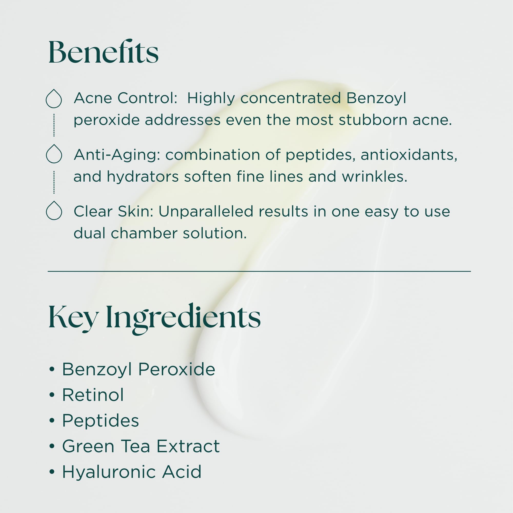 Marini SkinSolutions close-up cream texture showing lightweight absorbency