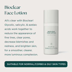 Marini SkinSolutions Bioclear lotion texture close-up highlighting smooth spreadability