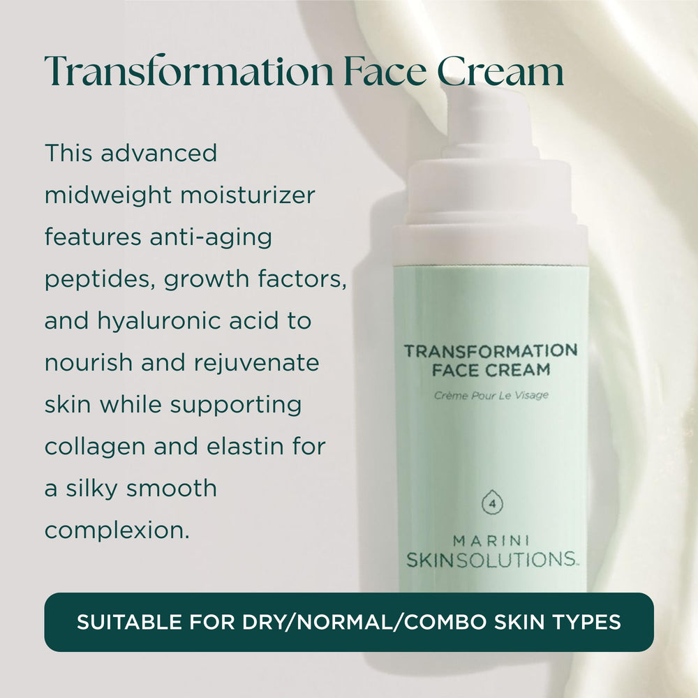 Marini SkinSolutions cream texture swipe illustrating lightweight hydration benefit