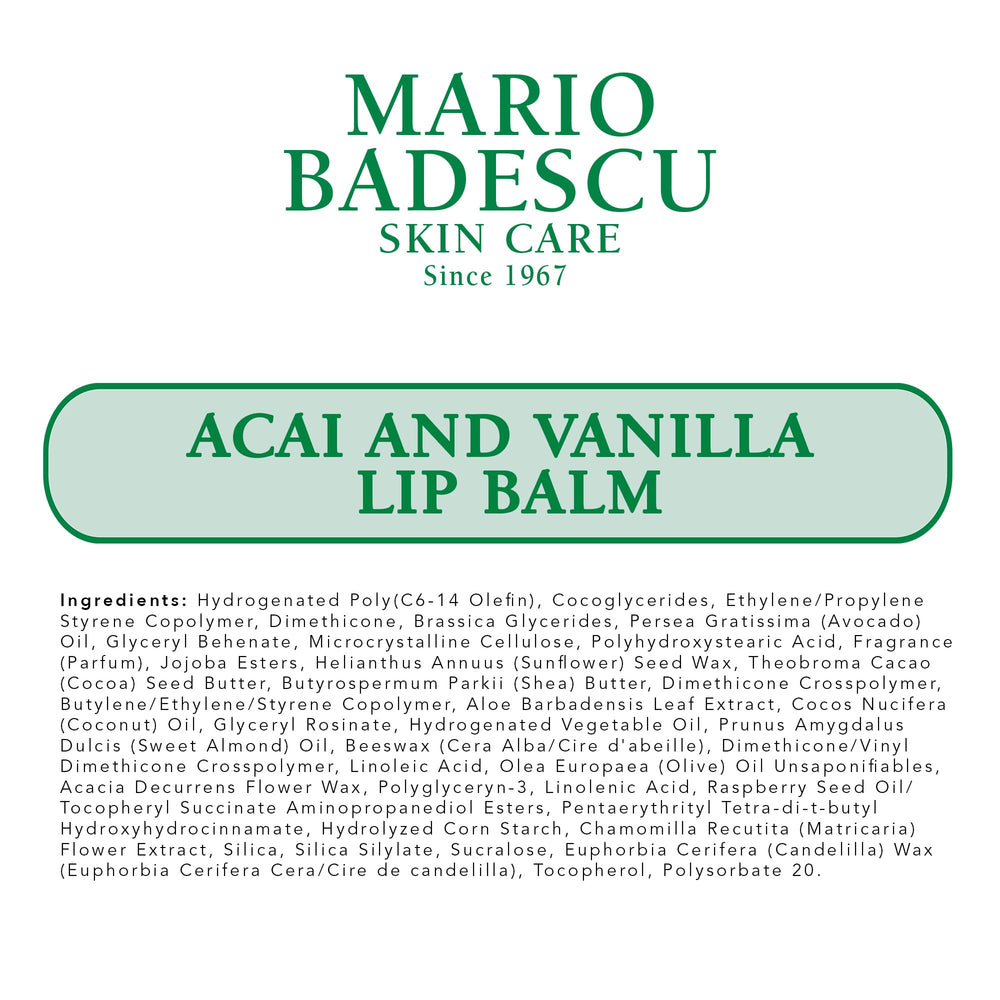 Mario Badescu acai and vanilla in a purse lifestyle shot for on-the-go lip care