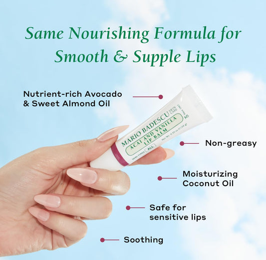 Mario Badescu acai and vanilla open tube texture gliding smoothly for instant hydration