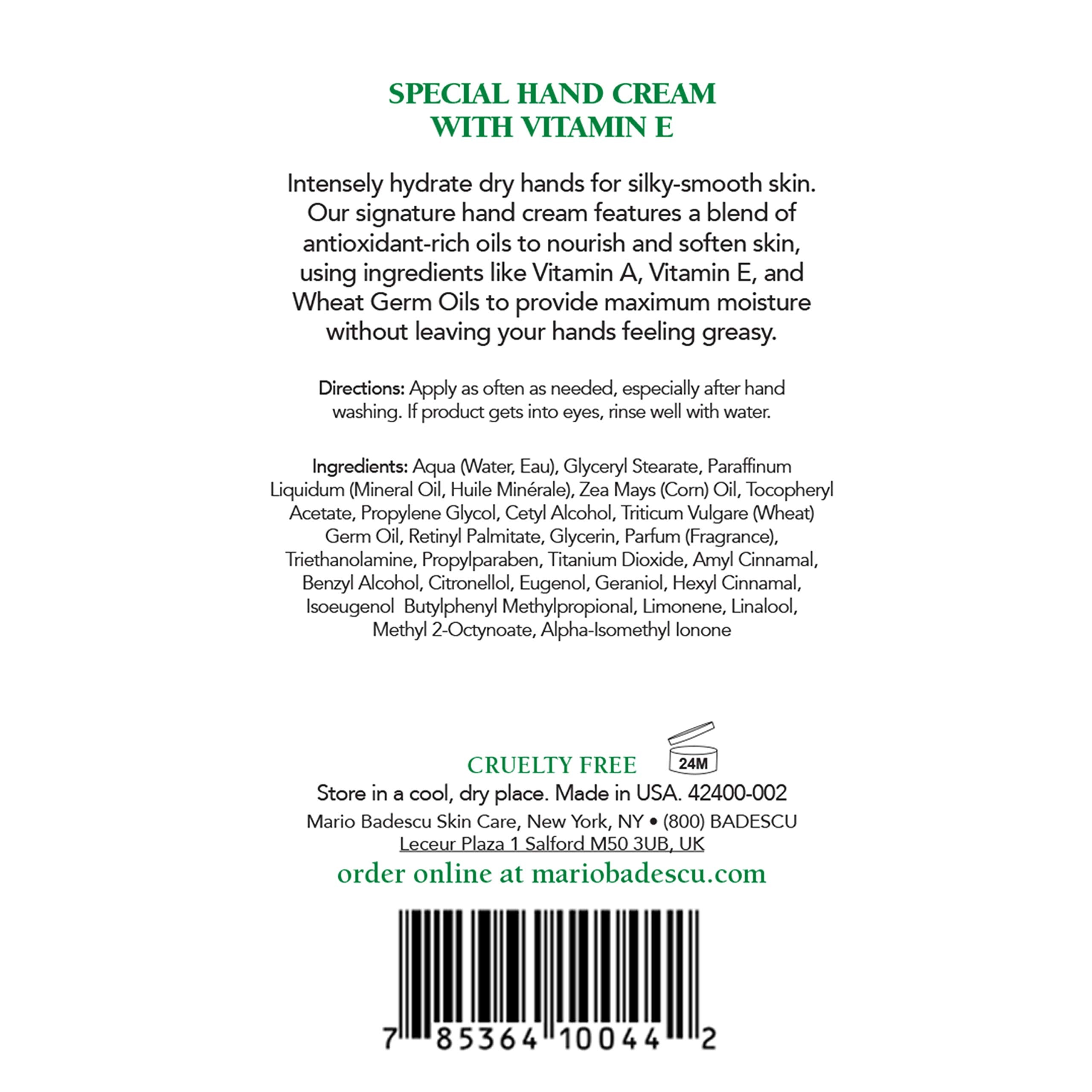 Mario Badescu close texture smear highlighting fast-absorbing, non-greasy finish