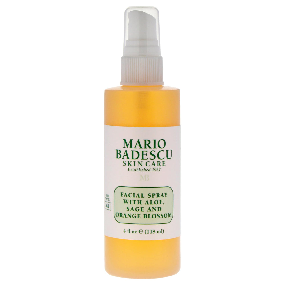 Mario Badescu front packaging shows bottle and label for easy identification and trust