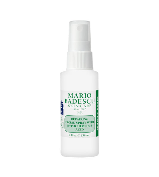 Mario Badescu front packaging of HOCl facial spray for quick soothing