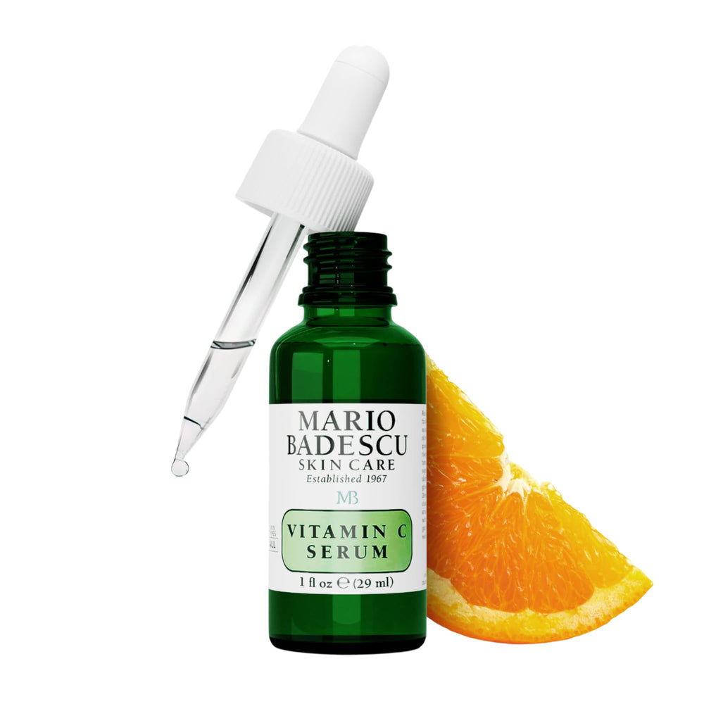 Mario Badescu front bottle showcasing compact serum packaging and clear labeling for easy identification