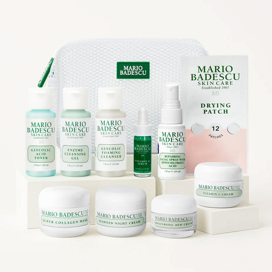 Mario Badescu kit front view showing compact travel-ready skincare