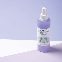 Mario Badescu ingredient flatlay with aloe chamomile lavender showing nourishing blend