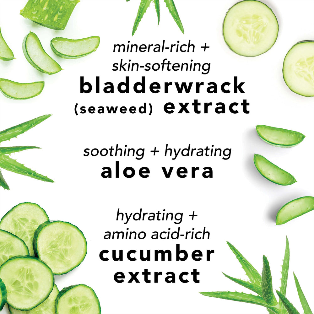 Mario Badescu ingredients with cucumber and aloe showcasing natural refreshment