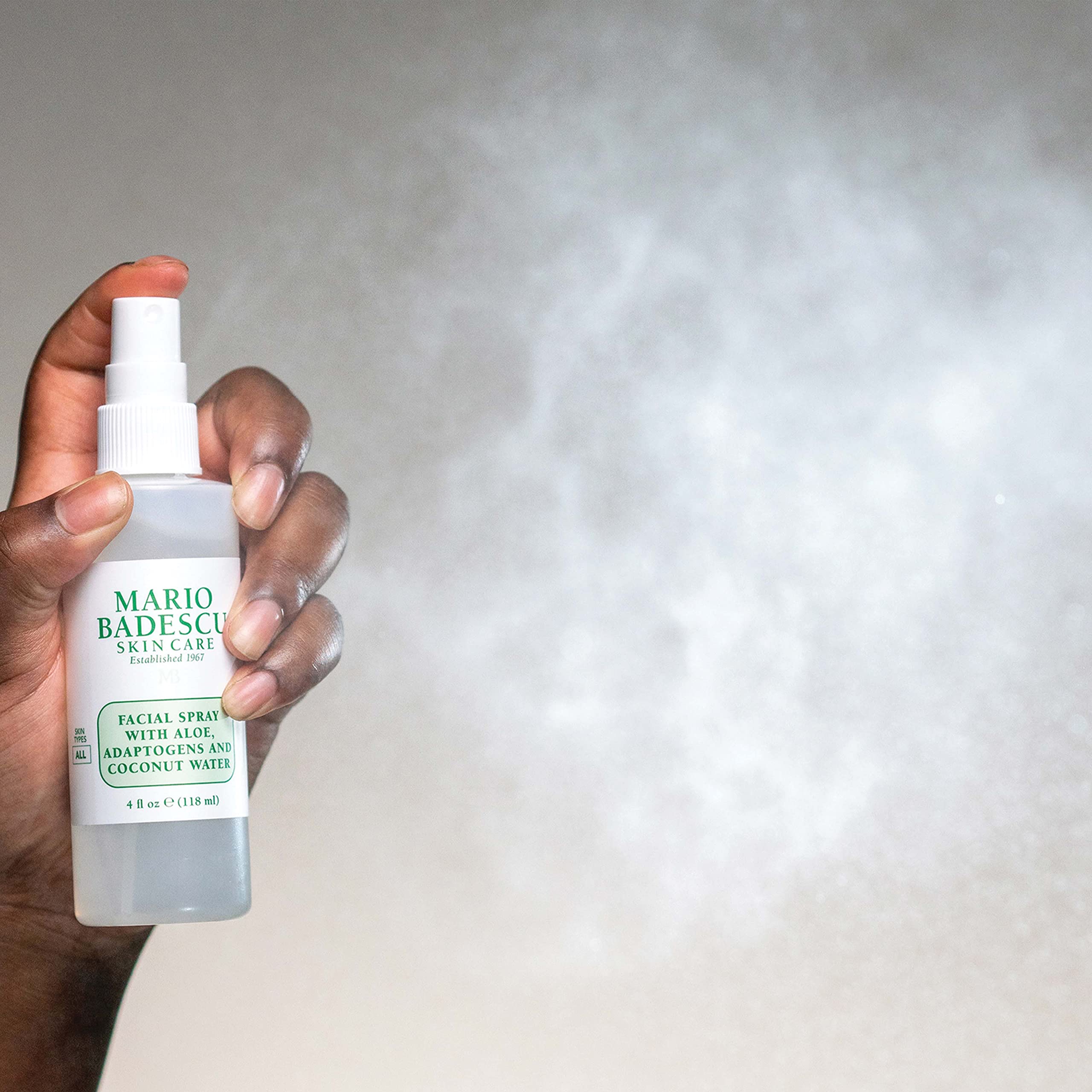 Mario Badescu label close-up highlighting key ingredients and benefits